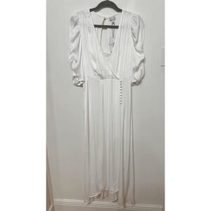 chinese dress ladies Anthropologie Long-Sleeve V-Neck Metallic Mini Dress White XS – Baystate  Boutique & Consignment main image 1